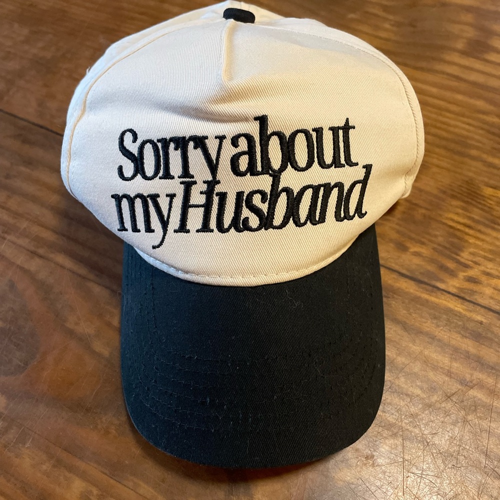 Kenz Kustomz Sorry about my Husband Embroidered Cap snap back OSFM unique
